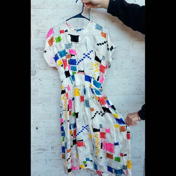 Vintage retro silk dress - Picture 1 of 7